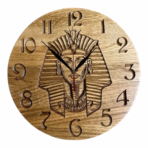 Zegar drewniany Tutanchamon 30cm