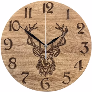 Zegar drewniany Jeleń 30 cm