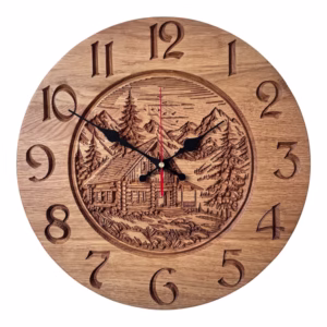 Zegar drewniany Krajobraz górski 40 cm