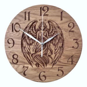 Zegar drewniany Anioł 30cm