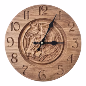 Zegar dębowy koń